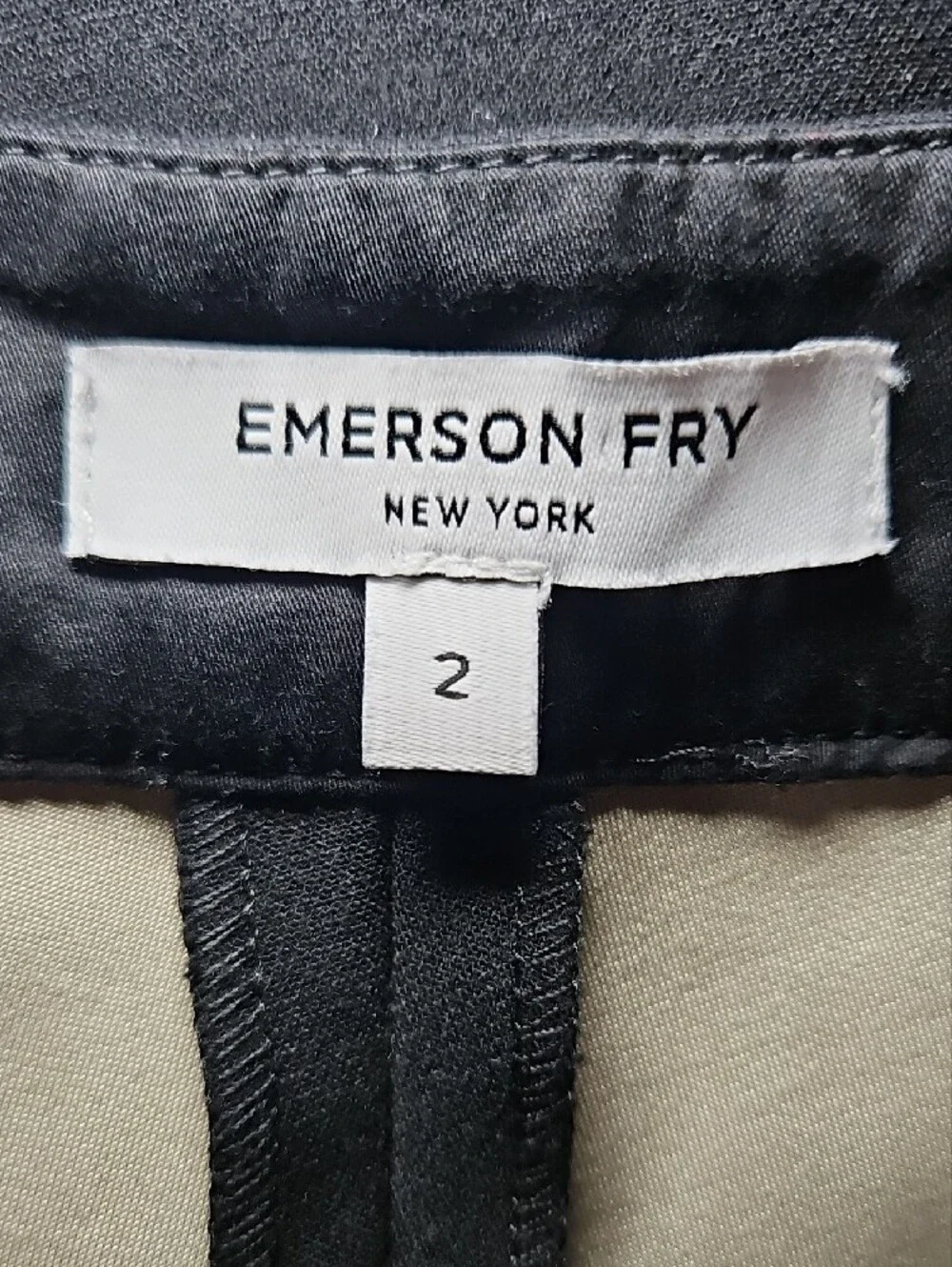 Emerson Fry Black Slim Leg Ponte Knit Pant Size 2 Women's Zip Ankle